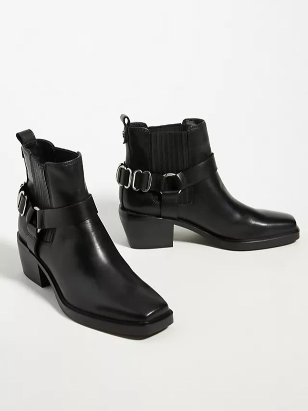 Sam Edelman Bellamie Bootie Black Harness Moto Boot Leather Ankle Sz 7